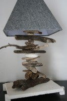 Lampana socle en pierre blanche 